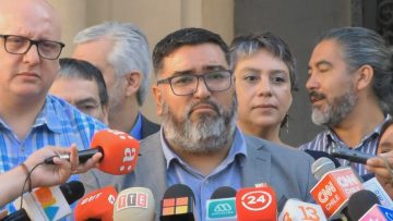 23032302 PUNTO DE PRENSA DIRIGENTES DE LA CUT TRAS REUNION CON EL PRESIDENTE BORIC (01)