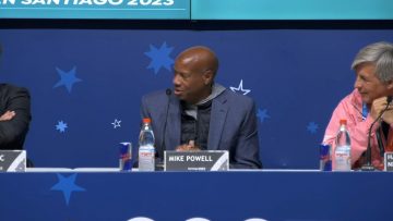 281023PAN01 CONFERENCIA DE PRENSA DE LOS ATLETAS ESTADOUNIDENSE CARL LEWIS Y MAKE POWELL 6