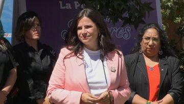 08032418 PUNTO DE PRENSA ALCALDESA DE LA PINTANA Y MINISTRA DE LA MUJER 01